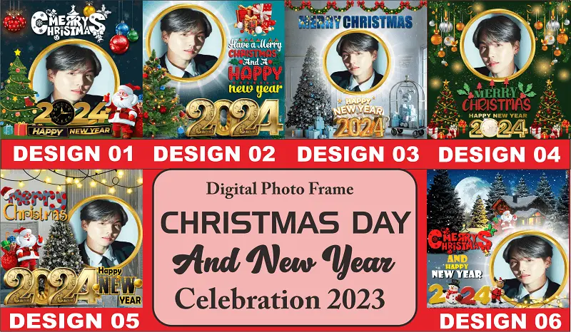 Online Graphic Design For Christmas Day and New Year 2024 Celebration